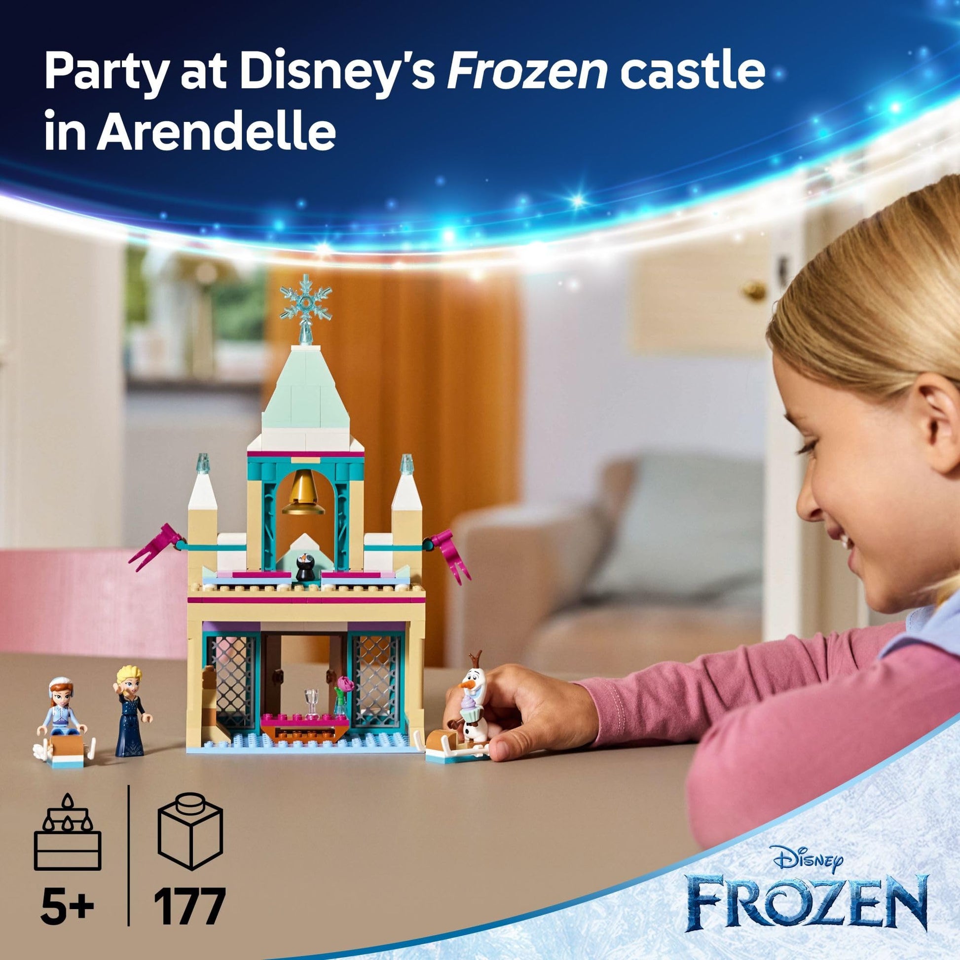 LEGO Disney Frozen: Arendelle Frozen Castle - Building Playset for Kids - Frozen Castle Toy for Fans with Princess Anna and Elsa Minidolls - 5 Year
