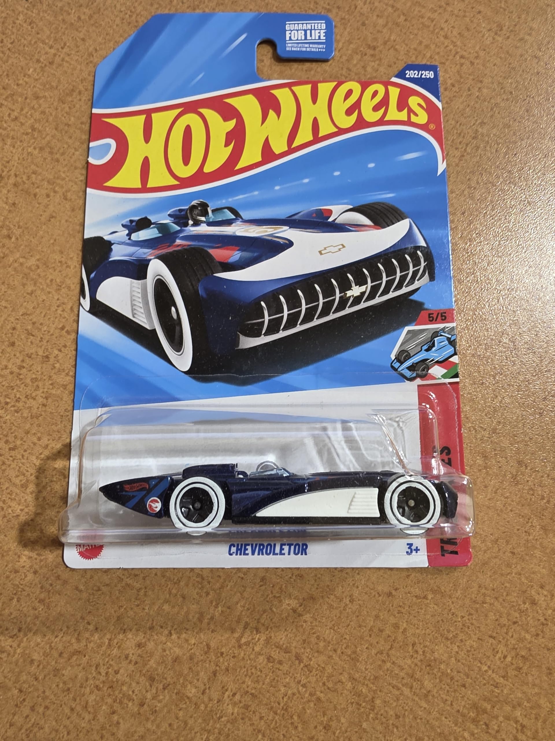 Hot Wheels Chevroletor Treasure Hunt Track Aces, Chevrolet Die-Cast Car, 1:64 Scale, Blue