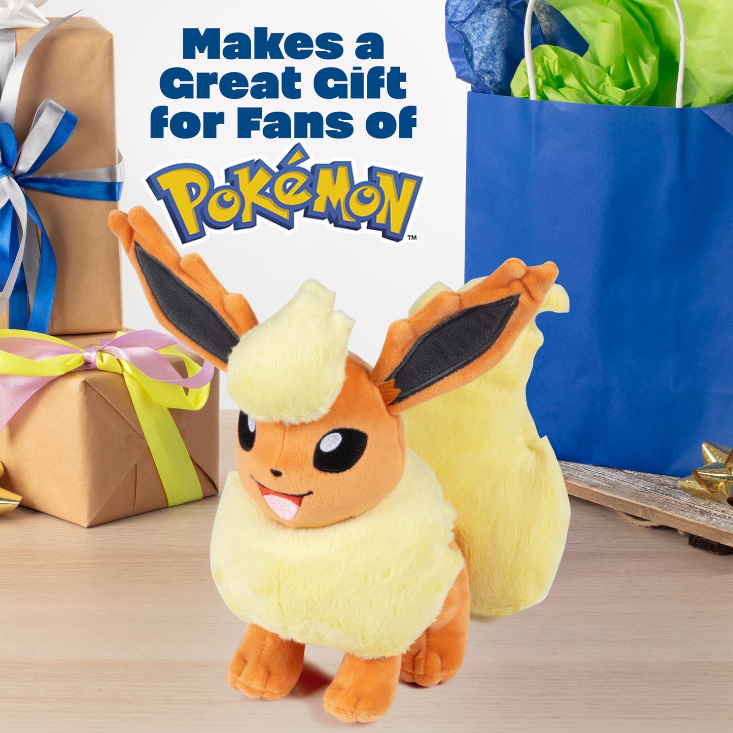 Pokémon 8" Flareon Plush - Officially Licensed - Eevee Evolution - Authentic Soft Stuffed Animal Toy Figure - Gift for Kids, Boys, Girls - 2+