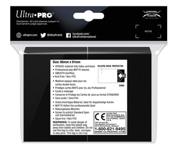 Ultra Pro E-15613 Eclipse Standard Matte Sleeves 100 Pack-Jet Black