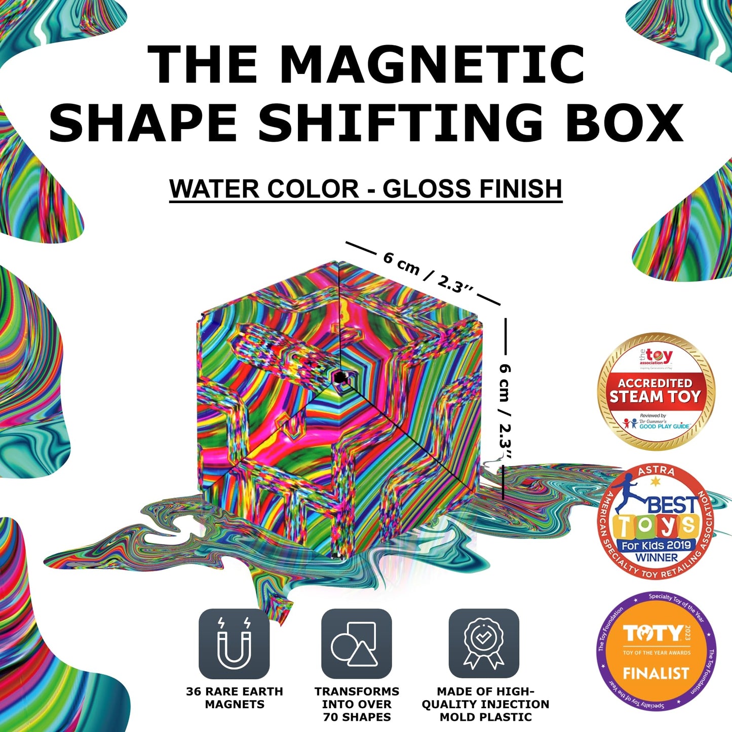 Shashibo DODECA Magnetic Puzzle Cube, Sensory Fidget Toy for Adults & Kids, Stress Relief Fidget Toy for All Ages, Cool Fidget Toys for Desk, Shape