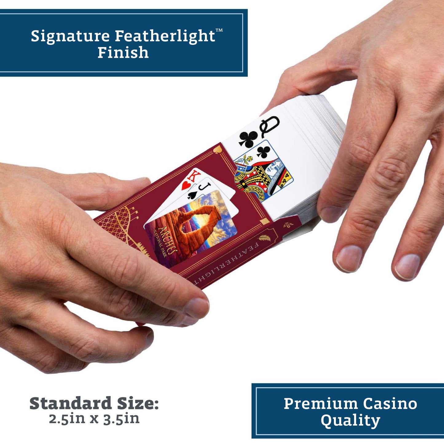 Boardwalk Puzzles Premium Featherlight Unique Playing Cards, Fun Themed Deck for Home and Travel | Arches