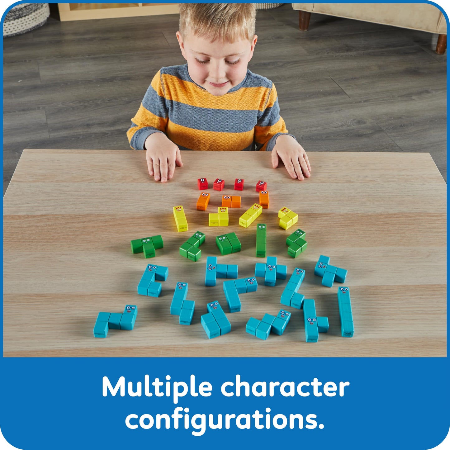 hand2mind Numberblocks Wooden Building Blocks Activity Set, Wood Stacking Toy, Counting Blocks, Numbers for Toddlers, Math Games, Preschool Learning