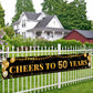 50th Birthday Decorations for Men & Women - 10ft "Cheers to 50 Years" Black & Gold 50th Birthday Banner - Large Elegant Backdrop for Indoor, Yard