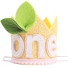LINLULU Lemon 1st Birthday Crown - Lemon Birthday Decorations, Light Pink And Lemon Yellow Birthday Hat, Birthday Tiara, Cake Smash Props