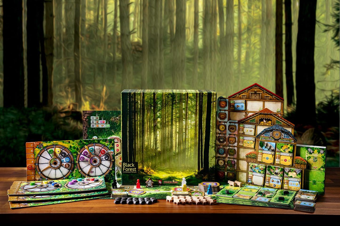 Capstone Games Black Forest Strategy Board Game for 1-4 Players, Resource Management Euro with Worker Placement and Engine Building, Solo