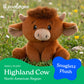 The Petting Zoo Highland Cow Stuffed Animal Plushie, Gifts for Kids, Snugletz Zoologee Plush Toy, 7 in