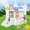 White Bounce House for Kids 3-6 with Slide Blower & Balloon & Water Doodle Mat, Indoor Inflatable Bouncy Castle for Toddlers 1-3, Mini Jump Play House