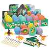 12 Pack Easter Dino Egg Dig Kit for Kids - Dinosaur Egg Excavation Toy with 12 Unique Dinosaurs Eggs Tools & Learning Cards STEM Archaeology Science