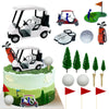 2026 New Golf Cake Decorations Cart Toppers Heading for The Green Topper for Golfers With Cart Flag Ball Theme Party Supplies