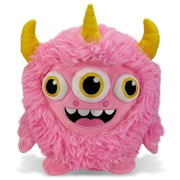 DolliBu Pink Monster Fuzzy Plush - Super Soft Stuffed Animal Monster, Cute Realistic Stuffed Animal Toy for Boys and Girls, Adorable Plush Creature