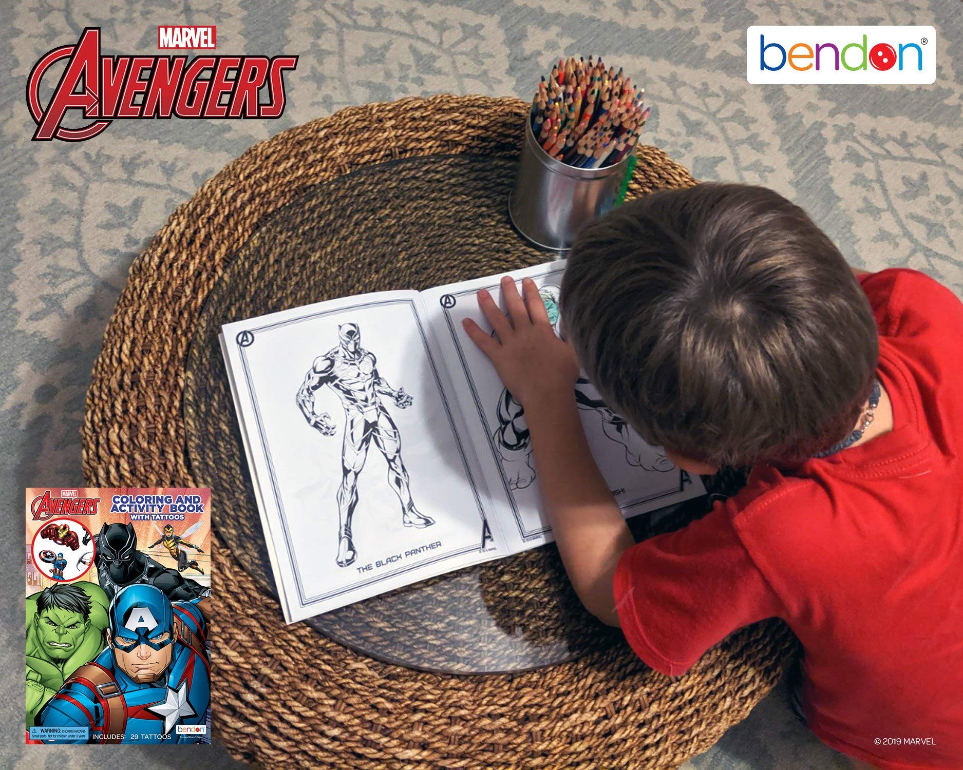 Marvel Avengers 48-Page Color & Activity Book with Tattoos, Bendon 45655
