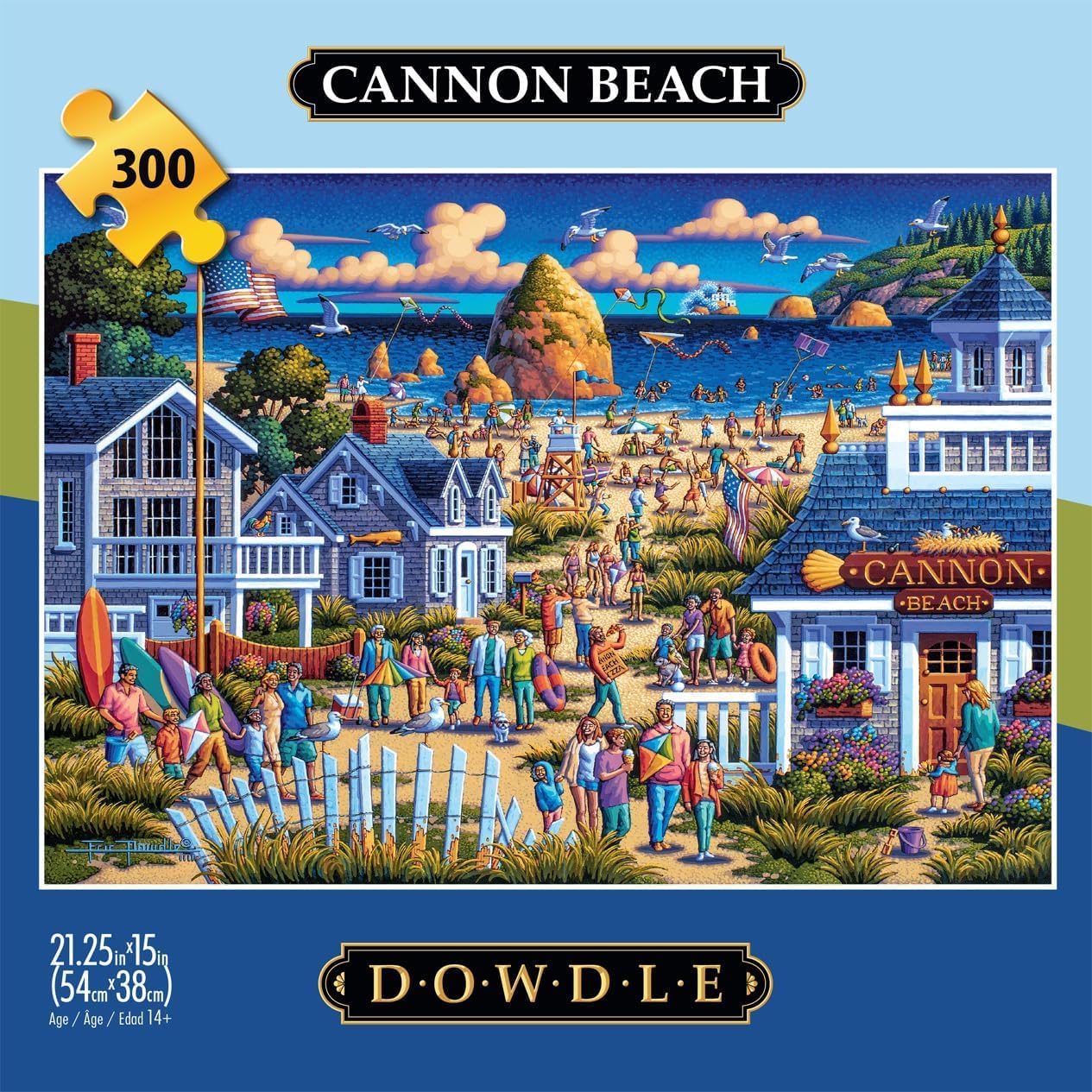 Buffalo Games - Dowdle - Cannon Beach - 300 Piece Jigsaw Puzzle for Adults -Challenging Puzzle Perfect for Game Nights - Finished Size is 21.25 x