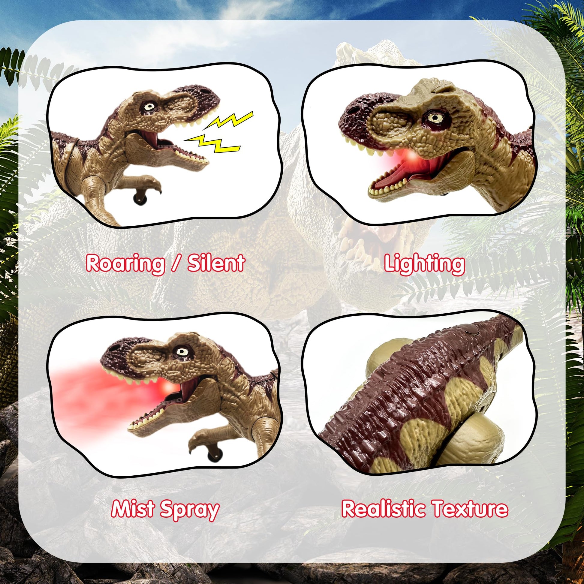 Moskiddo Remote Control Dinosaur Toys for Kids 3-5, 5-7, 8-12, 10-12, Electronic RC T Rex Dino Robot Toy for Boys, Top Christmas & Birthday Gifts for