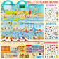 CREATIVETREES 6 Sets Reusable Sticker Book for Toddlers 1-3, Jelly Stickers Book for Kids 2-4, Travel Sticker Activity Toys for Childs 3 4 5 6 Years