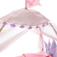 American Girl WellieWishers 14.5-inch Doll Royal Canopy Bed Playset with Mesh Drapes, Flag, and Blanket, For Ages 4+