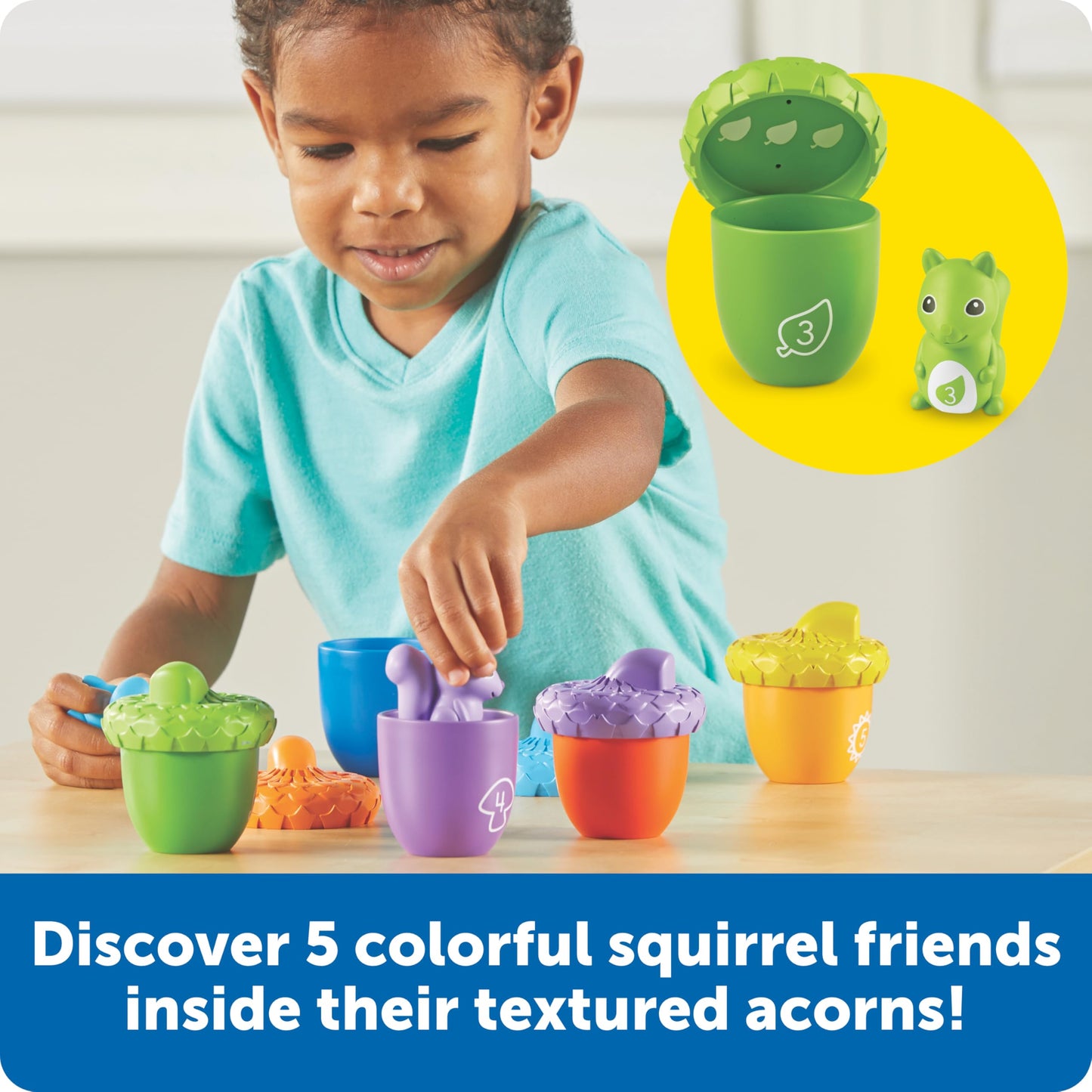 Learning Resources Snap-n-Learn Surprise Squirrels - Toddler Montessori Toys, Preschool Activities, Counting and Fine Motor Skills, Sorting