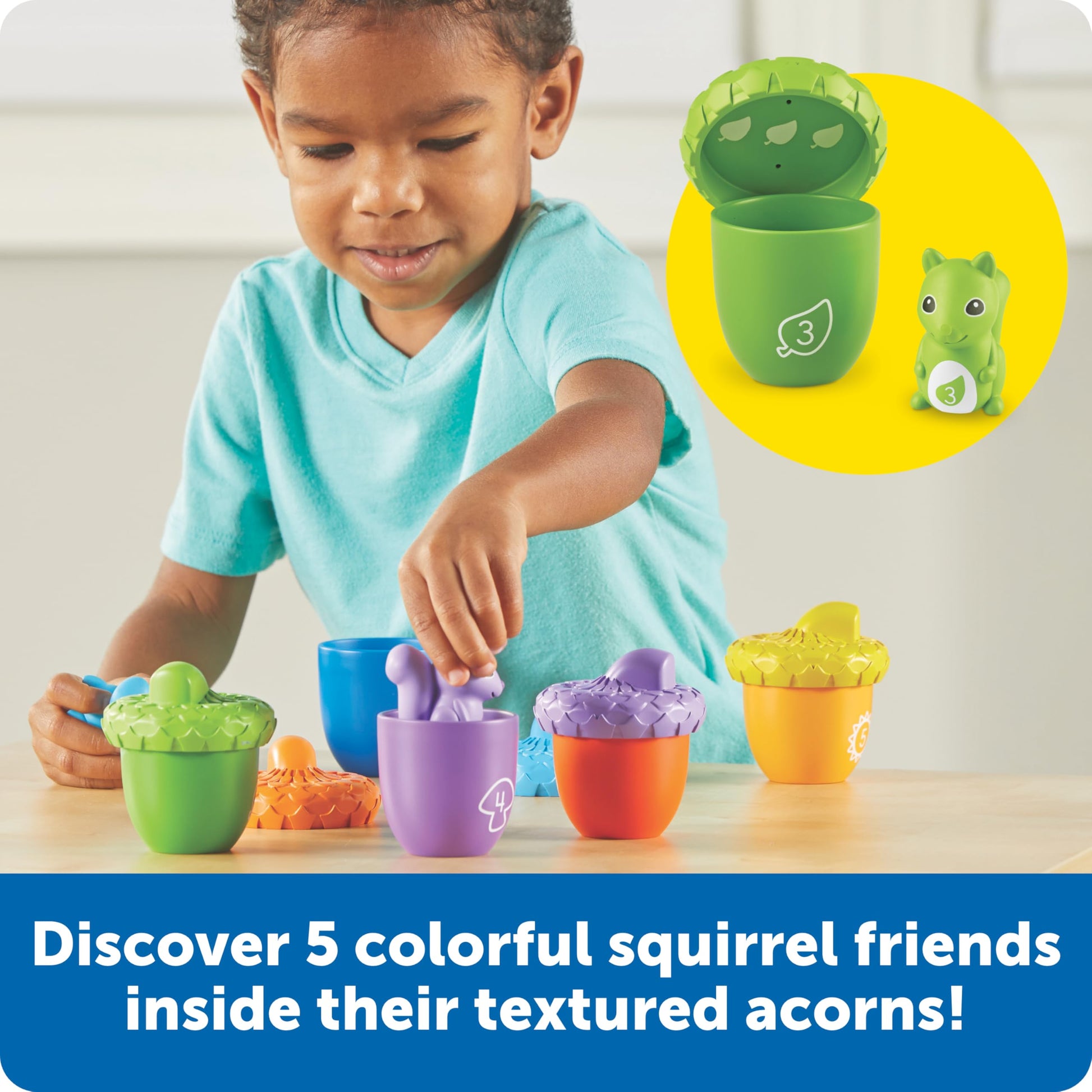 Learning Resources Snap-n-Learn Surprise Squirrels - Toddler Montessori Toys, Preschool Activities, Counting and Fine Motor Skills, Sorting