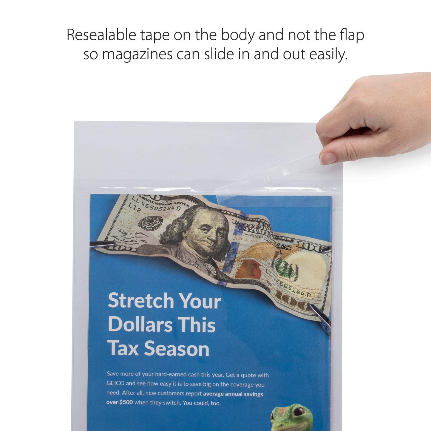 TitanShield Resealable Magazine Bags 8-3/4" X 11-1/8" with 1-1/2" Flap. (150-Count)