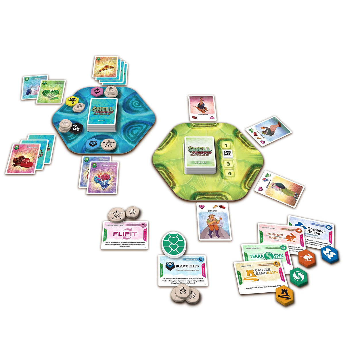 Lynnvander Studios: Shell Company: Don't Write Me Off - Strategy Board Game, File Taxes & Find Love (As a Turtle), Ages 14+, 2-6 Players, 60 Min