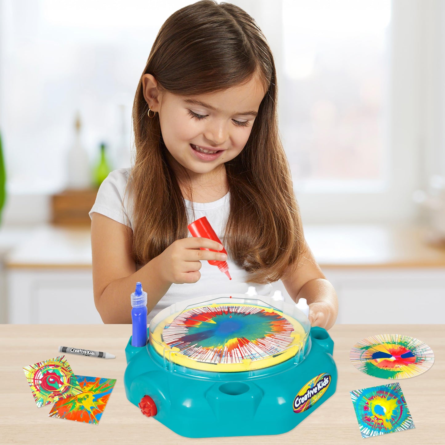 Creative Kids Super Spin 'n Splatter Art Machine Artas and Crafts for Boys and Girls Ages - Painting Spinner Toys for Kids - Gift Ideas 6 7 8 9 Ages