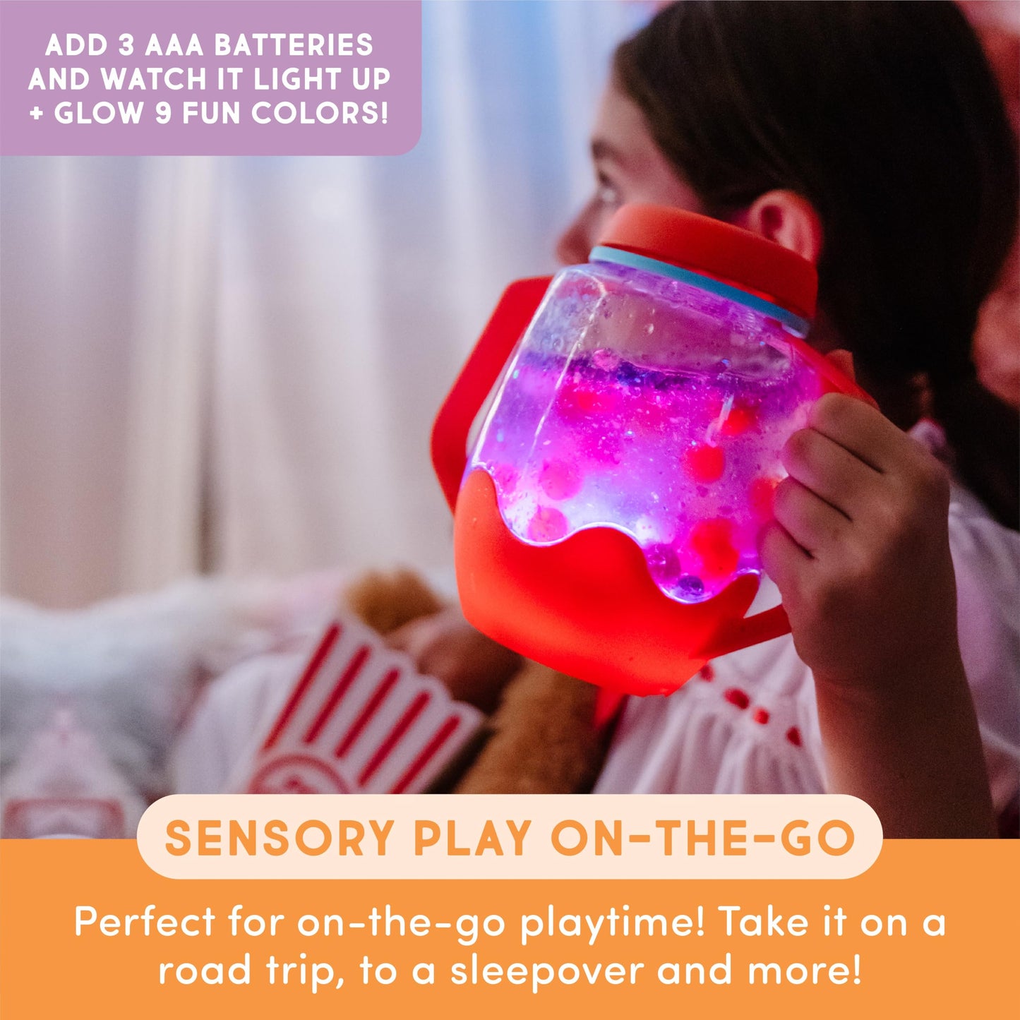 Glo Pals Play Pack Bundle with Sensory Play Jar, Water-Activated Light-Up Cubes, and Fun Fillers - Sensory Toys for Toddlers - Sensory Toy Kit