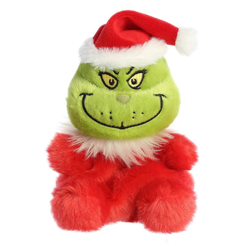 Aurora® Whimsical Dr. Seuss™ Santa Grinch Palm Pals™ Stuffed Animal - Officially Licensed Plush for Imaginative Play - Perfect for Kids and Adults