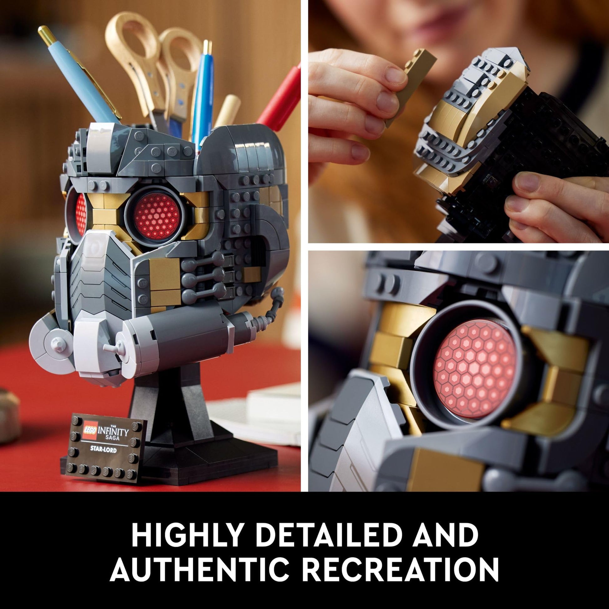 LEGO Marvel Star-Lord's Helmet Set 76251, Collectible Model Kit for -Adults to Build, Home Décor Creative Activity, Gift Idea