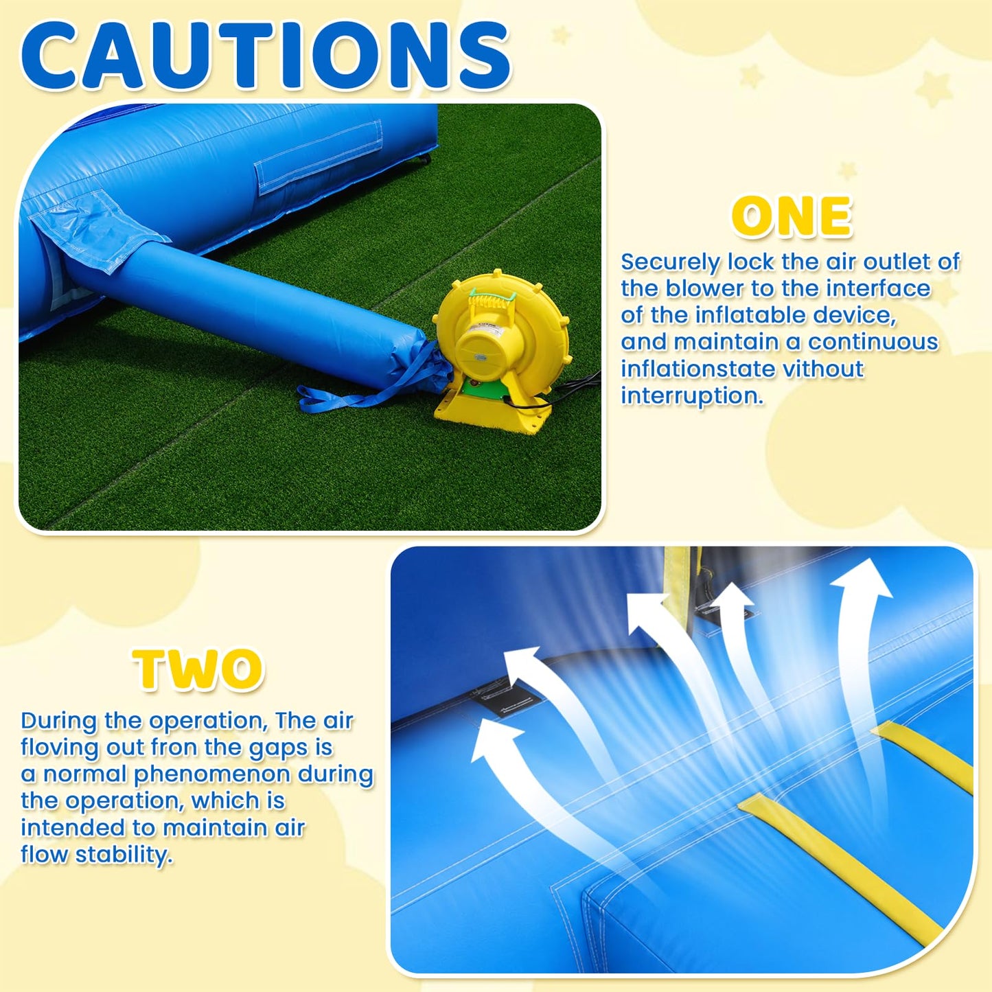 Inflatable Jump Bounce House 13.8FT, 100% PVC Indoor & Outdoor Backyard Blow-Up Bouncy Playhouse with Air Blower and Storage Bag, Jumping Castle