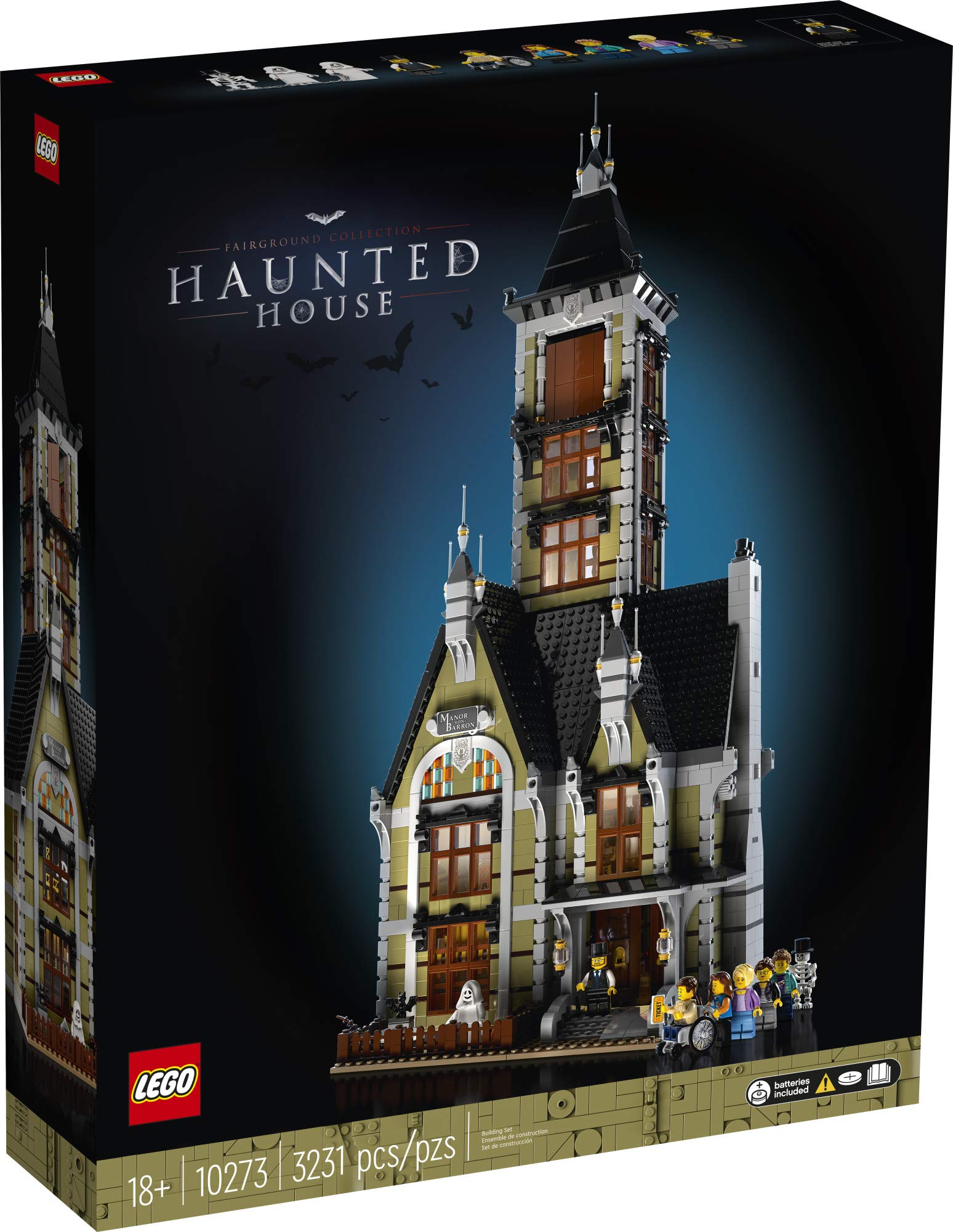 LEGO Icons Haunted House Building Set 10273, Haunted House Kit, Creative Crafts for Adults and Family, Powered Up Ready Building Kit with 10