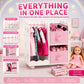 Emily Rose 18 Inch Doll Clothes Storage Wardrobe Closet Organizer - Floral