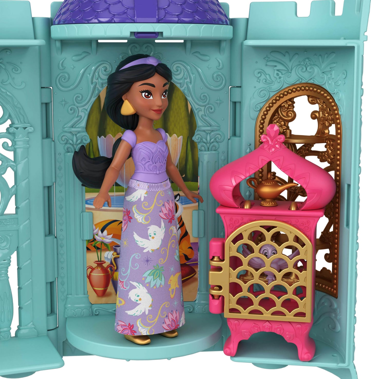 Mattel Disney Princess or Villains Tower Surprise Small Doll & Stacking Playset with 3-4 Accessories, Inspired by Movies (Characters May Vary)