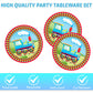 40 PCS Happy Train Party Supplies Train Theme Birthday Decorations Tableware Set Including Plates Napkins for Boys Girl Birthday Baby Shower