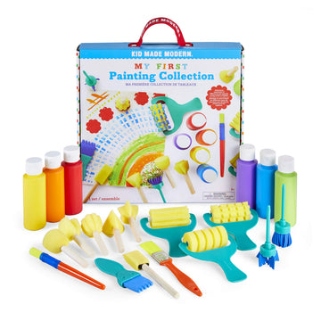 Kid Made Modern My First Painting Collection - Kids Paint Set Ages 3 4 5 6 7 8+ - Non Toxic Painting Supplies Kits & Washable Paints - Fun Paint