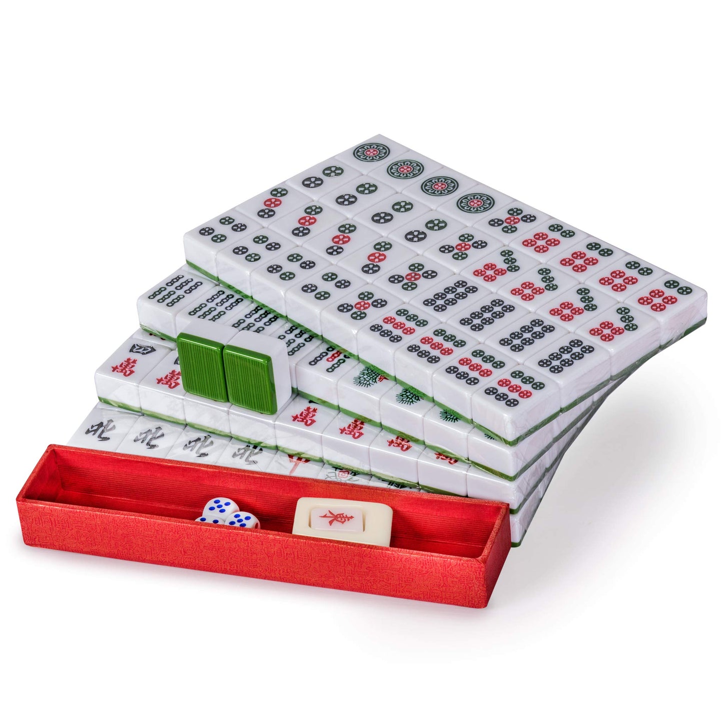 Yellow Mountain Imports Chinese Mahjong Set - Rouge Heritage - 146 Medium Tiles, Professional Set for Chinese-Style Play [???? ????]