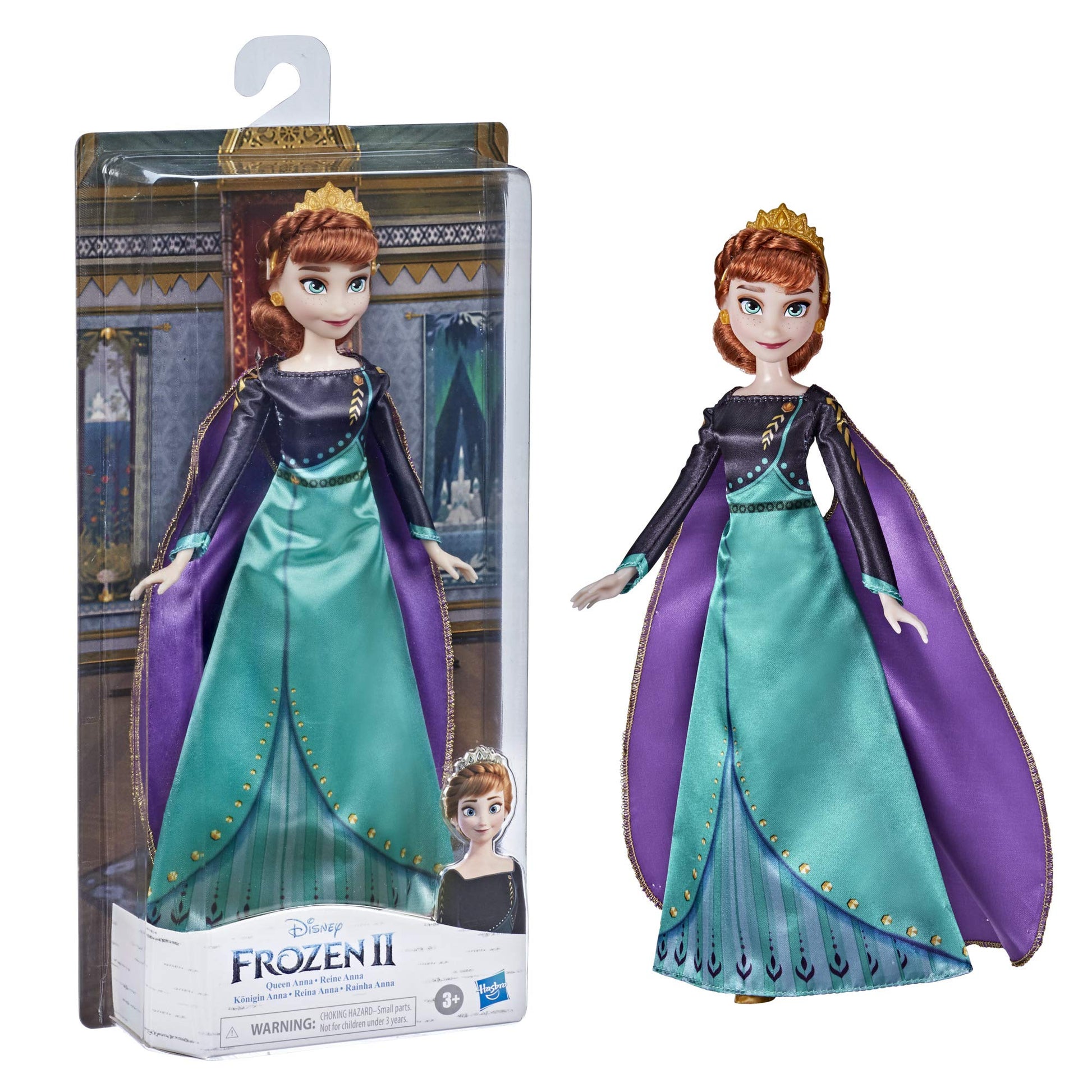 Disney Frozen 2 Queen Anna Fashion Doll, Dress, Shoes, and Long Red Hair, Toy for Kids 3 Years Old and Up