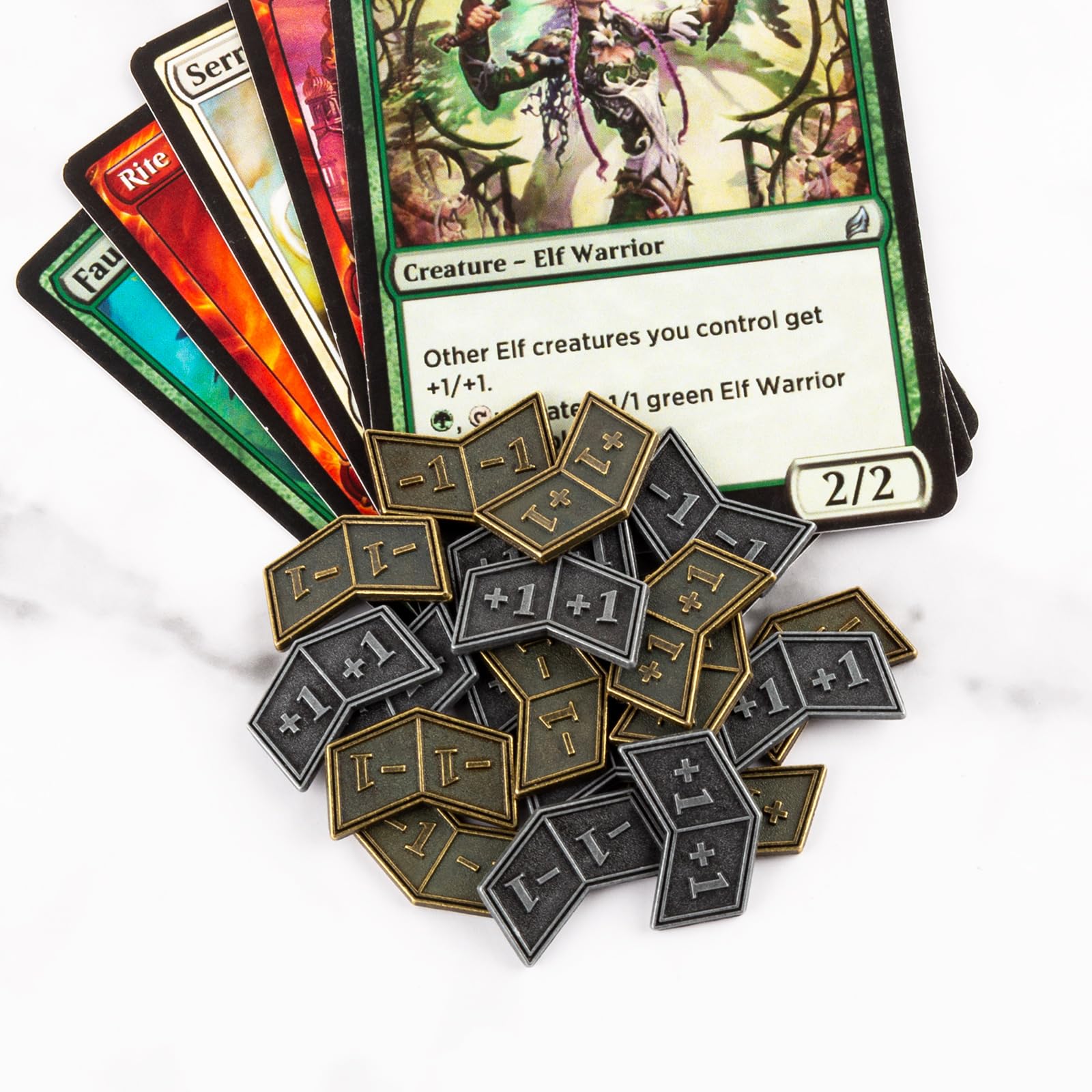 40 PCS Metal Buff MTG Counters Tokens Plus +1/+1 Life Token Dice Counters for MTG Magic Card Gaming Accessories