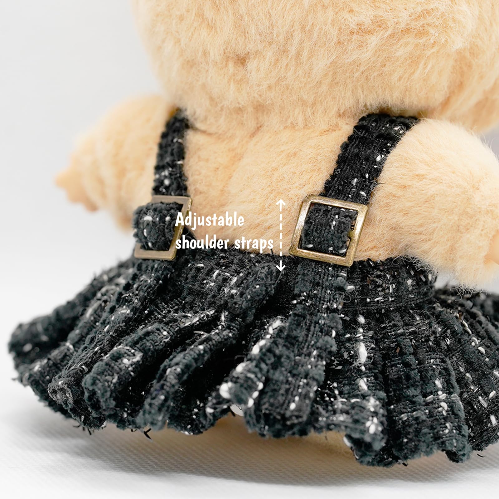 LYBHYQTII 17cm Doll Clothes- Luxury Chic Style Set High-End Fashion Accessories - Premium Handmade Clothes 3 Piece Set Hat & Black Bag & Dress