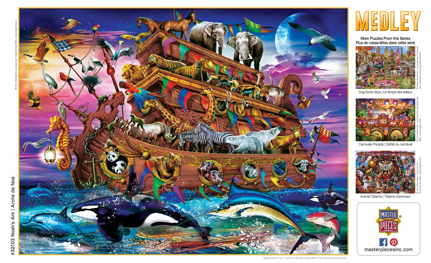 Masterpieces 300 Piece EZ Grip Jigsaw Puzzle - Noah's Arc - 18"x24"