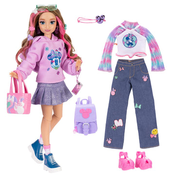 Disney ILY 4ever Fashion Dolls Inspired by Minnie 11.5" Tall with 13 Points of Articulation, Two Complete Mix-and-Match Outfits and a Minnie Charm