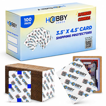 100 Pack Trading Card Shipping Protector by Hobby Armor, 3.5" x 4.5" with Rounded Corners, Vibrant Multi-Color Card Protector to Guard Cards From