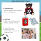 DolliBu Black Bear Stuffed Animal with Soccer Ball Plush and Red Plaid Hoodie - Super Soft Teddy Bear Plush Toy, Cute Wildlife Gift for Kids