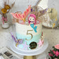 Mermaid Cake Toppers with Mermaid Shells Fishtails Balls Ginkgo Leaf for Birthday