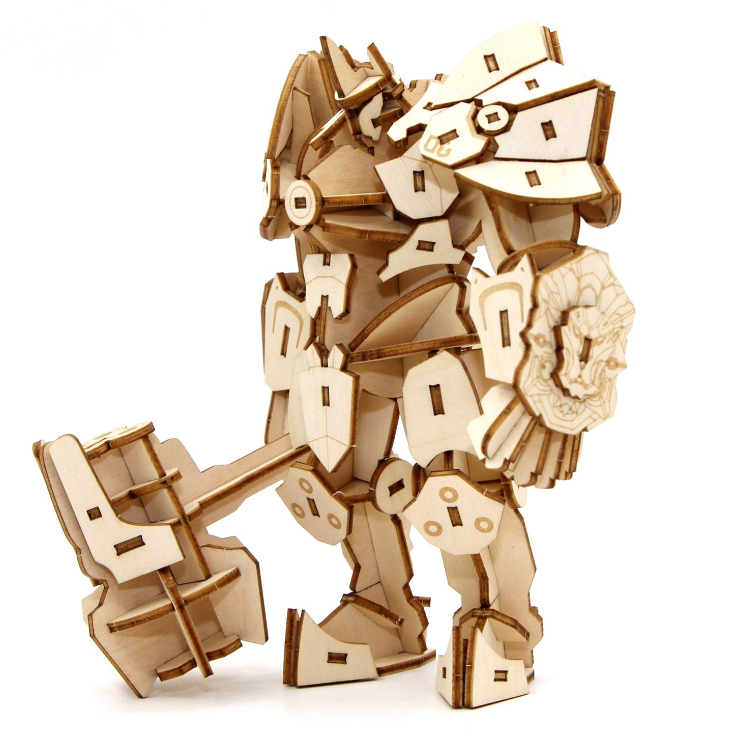 Overwatch Reinhardt 3D Wood Puzzle & Model Figure Kit (139 Pcs) w/Exclusive Poster - Build & Paint 3-D Video Game Replica Toy, No Glue Required - Gift