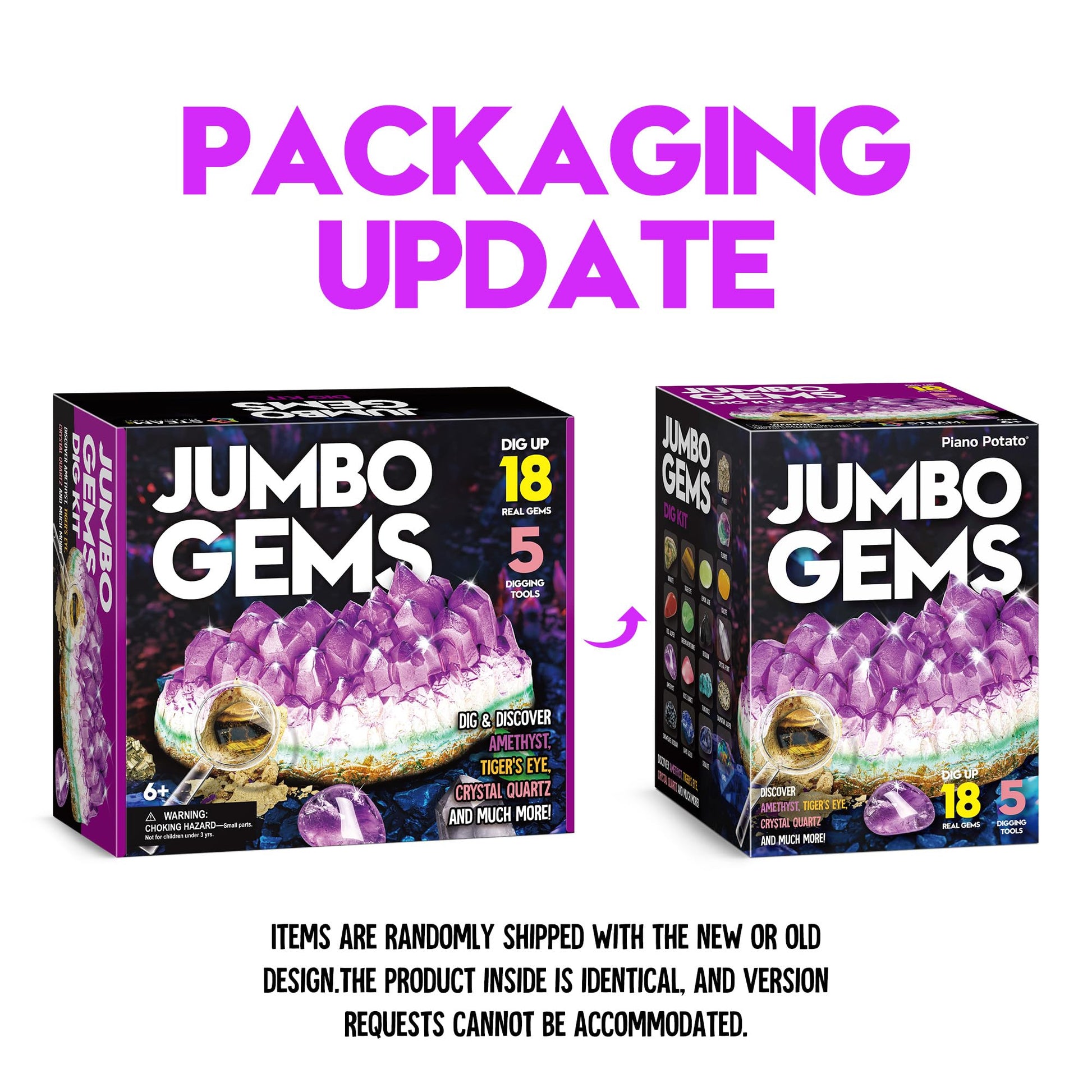 Jumbo Gemstone Dig Kit - Amethyst Excavation Science Toy for Kids Age 6-8+