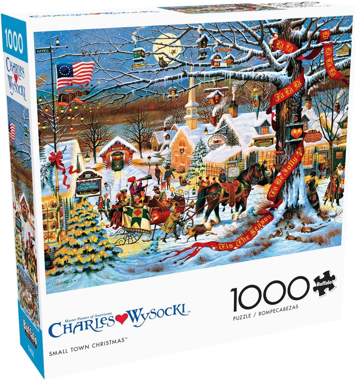 Buffalo Games Charles Wysocki, Small Town Scene, 1000 Piece Puzzle, 14+