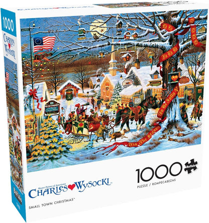 Buffalo Games Charles Wysocki, Small Town Scene, 1000 Piece Puzzle, 14+