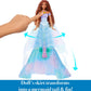 Mattel Disney Princess Toys, The Little Mermaid Transforming Ariel Fashion Doll, Switch from Human to Mermaid, Inspired by the Movie