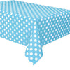 Powder Blue Dots Rectangular Plastic Table Cover (54" x 108") - 1 Pc - Perfect for Parties and Events - Instantly Elevate Your Table Setting!