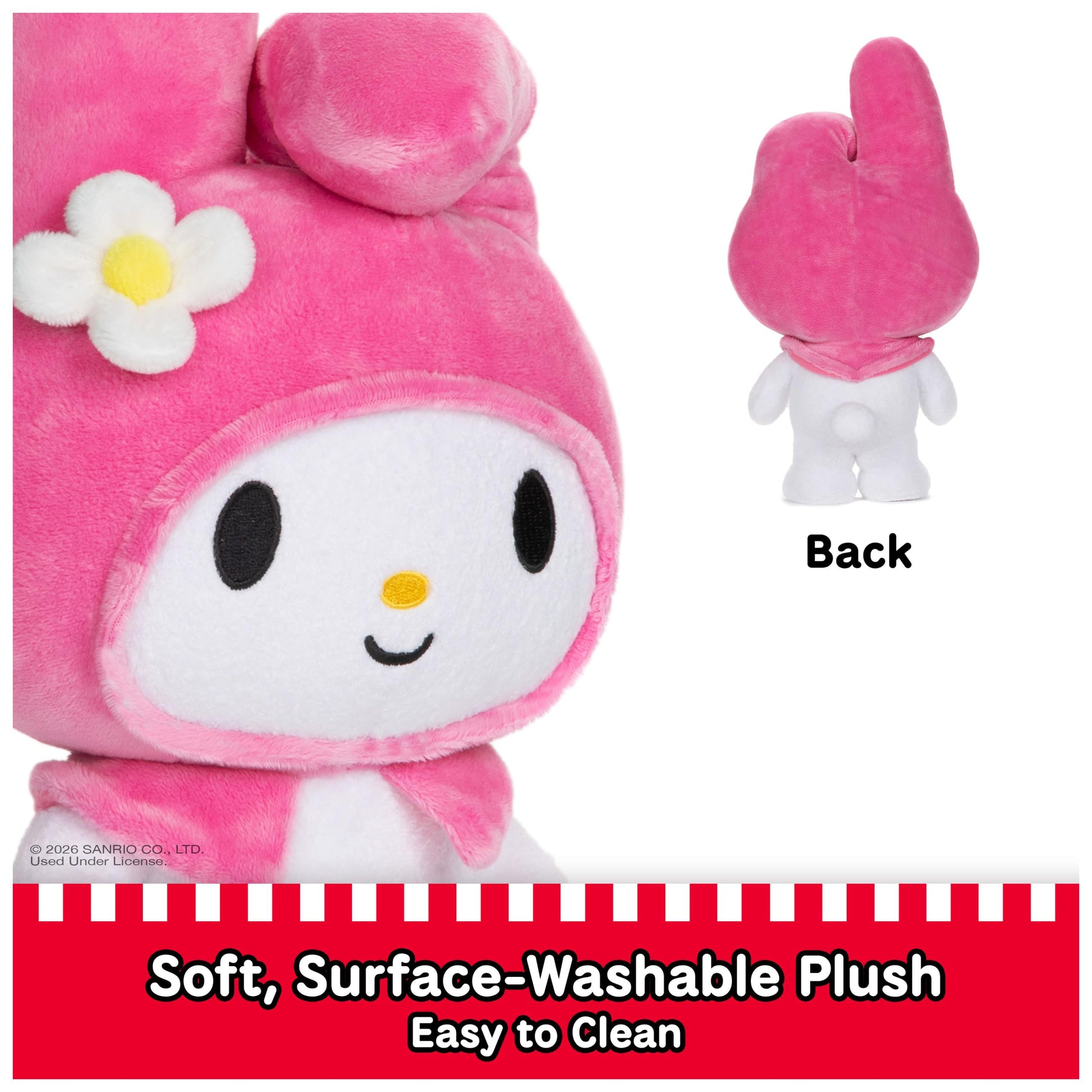 GUND Sanrio Hello Kitty My Melody Plush, Premium Stuffed Animal for Ages 1 and Up, 9.5”, Pink/White